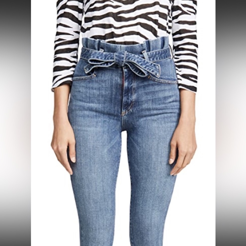 Alice+Olivia Good Paperbag Waist Skinny. Strictly Business wash